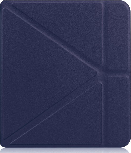 Lunso - Origami sleepcover hoes - Geschikt voor Kobo Libra 2 (7 inch) - Donkerblauw — afbeelding 2