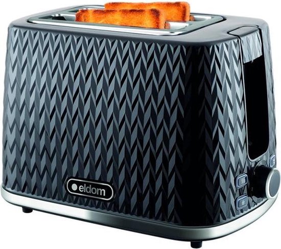 Toaster Broodrooster Retro - Zwart - Vintage Geroosterd brood Toaster - met Cool Wall, Ontdooi en Opwarmfunctie