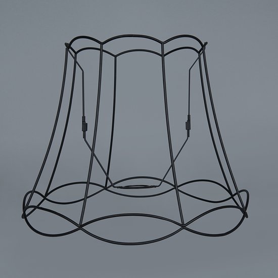 Cadre granny QAZQA - Abat-jour - Ø 390 mm - Zwart