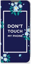 Telefoontasje Nokia G11 | G21 Smartphone Hoesje Flowers Blue Don't Touch My Phone