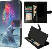 HB Hoesje Geschikt voor Samsung Galaxy S9 Plus met Print - Portemonnee Book Case - Kaarthouder & Magneetlipje - Olifant