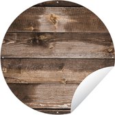 Tuincirkel Planken - Hout - Donker - 60x60 cm - Ronde Tuinposter - Buiten