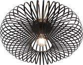 LED Plafondlamp - Plafondverlichting - Torna Johy - E27 Fitting - Rond - Industrieel - Mat Zwart - Aluminium - 50cm