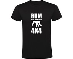 Rum will make you 4x4  Heren T-shirt | drank | alcohol | sterke drank | Zwart