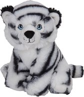 Pluche knuffel witte tijger van 16 cm - Speelgoed knuffeldieren