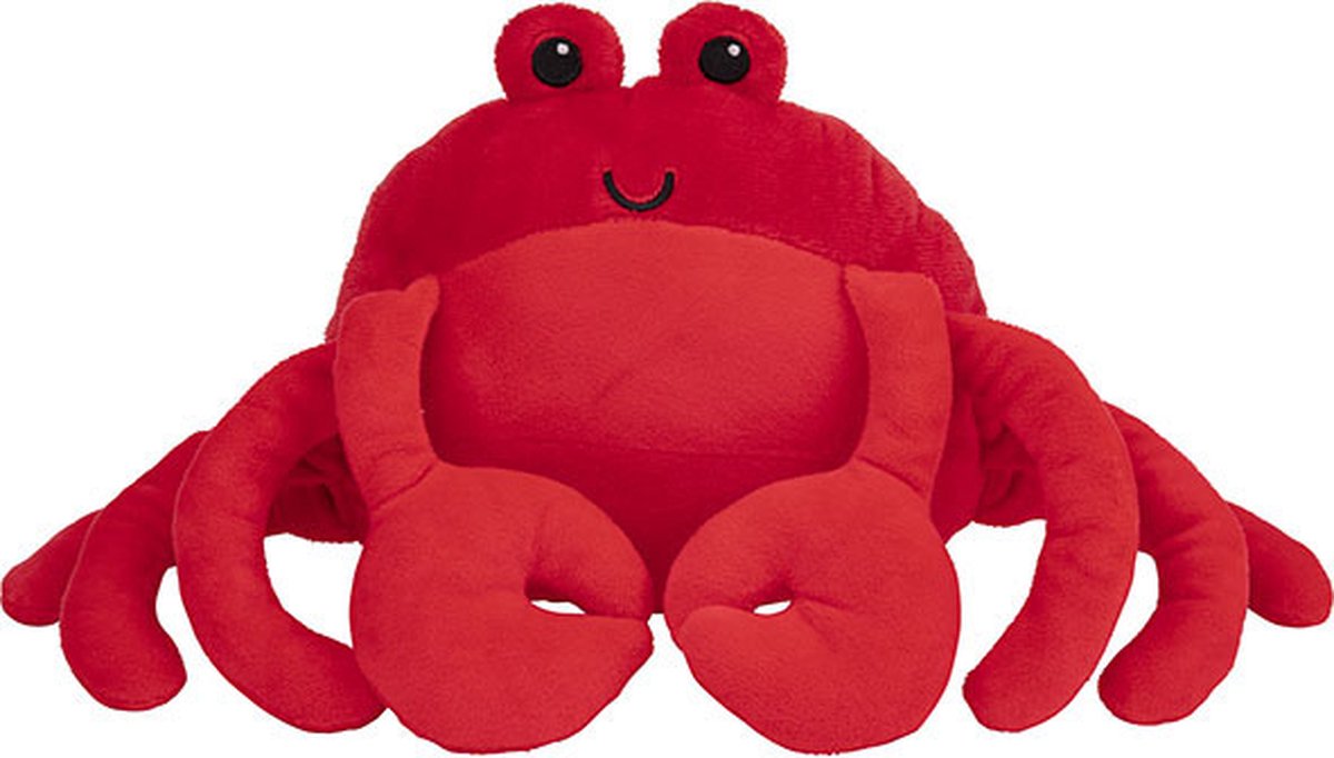 Nature Planet Pluche dieren knuffel Krab - rood - van 25 cm - krabben knuffels