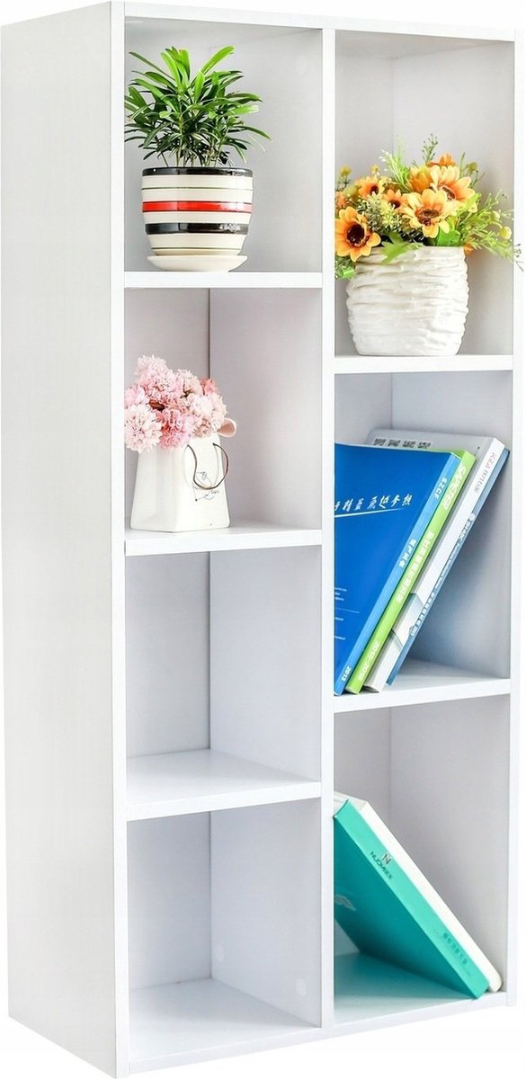 Boekenkast - Vakkenkast - wit - 7 schappen - 50x24x106 cm