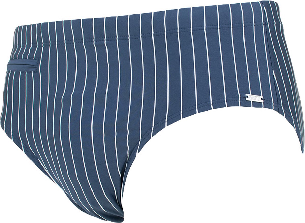 SCHIESSER Nautical Casual heren badkleding - zwemslip met ritsvak tricot gerecycled stroken admiraal — afbeelding 14