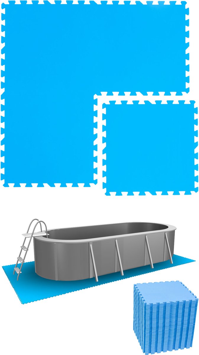 11.2 m² poolmat - 52 EVA schuim matten 50x50 outdoor poolpad - ondermatten set