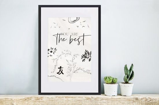 Cadre photo avec poster - Best amis - Citations - Proverbes - Tu es le meilleur - 40x60 cm - Cadre pour poster