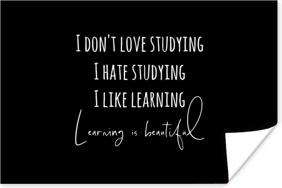 Poster Quote - Studeren - Liefde - 120x80 cm