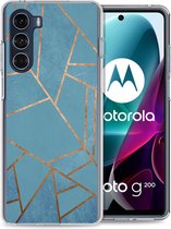 iMoshion Hoesje Geschikt voor Motorola Moto G200 Hoesje Siliconen - iMoshion Design hoesje - Blauw / Blue Graphic
