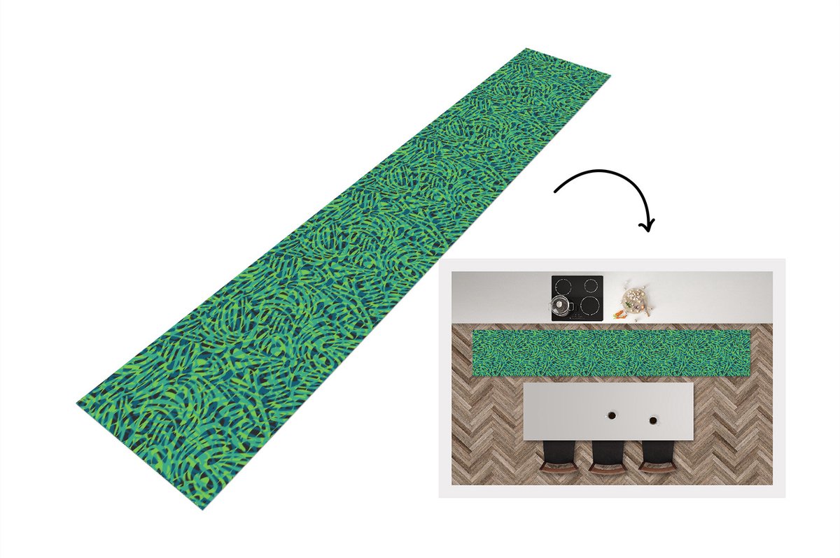KitchenYeah Keukenloper - Loper keuken - Jungle - Dieren - Patroon - 300x50 cm - Keukenloper vinyl Multicolor