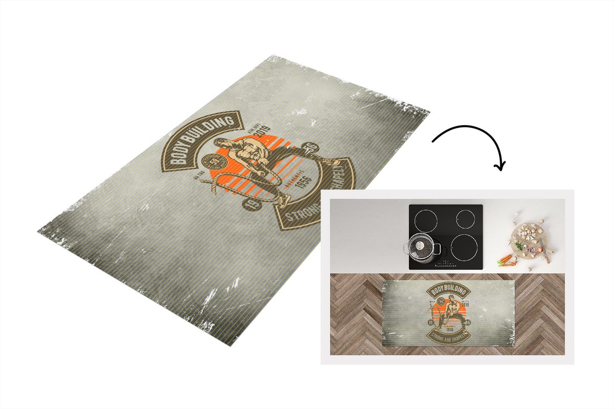 KitchenYeah Keukenloper - Loper keuken - Vintage - Gym - Touw - Keukenloper vinyl multicolor, foto 2