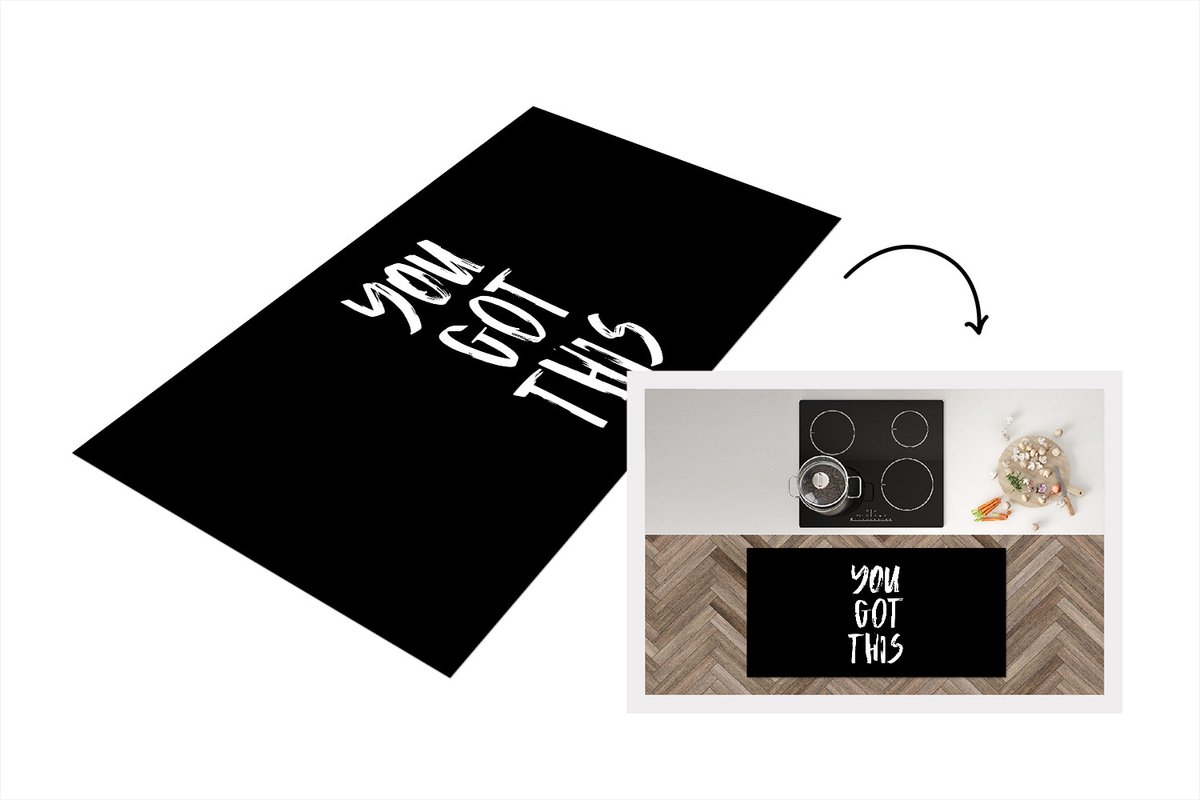 KitchenYeah Keukenloper - Loper keuken - Spreuken - Quotes - You got this - 120x60 cm - Keukenloper vinyl Multicolor