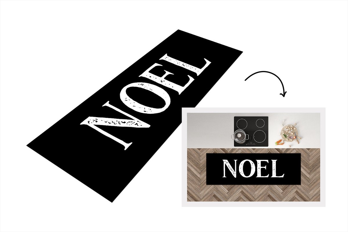KitchenYeah Keukenloper - Loper keuken - Spreuken - Kerst - Quotes - Noel - 150x50 cm - Keukenloper vinyl Multicolor