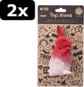 2x ! LATEX KONIJN ROOD 12,5CM