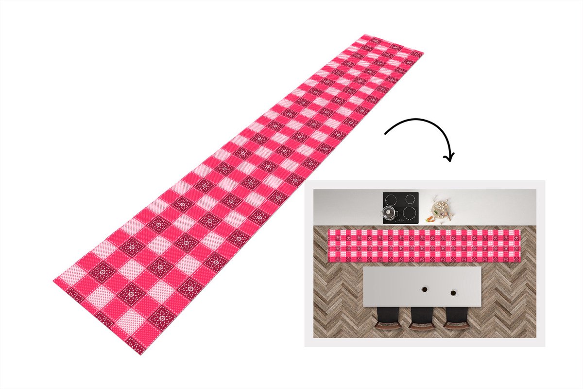 KitchenYeah Keukenloper - Loper keuken - Roze - Patronen - Bloemen - Keukenloper vinyl, foto 5