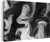 Artaza - Peinture sur Toile - Art Abstrait - Marbre Oranje et Witte - Zwart Wit - 150x100 - Groot - Photo sur Toile - Impression sur Toile