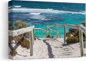 Artaza Peinture sur Toile Sentier dans les Dunes avec Mer Agitée - 30x20 - Klein - Photo sur Toile - Impression sur Toile