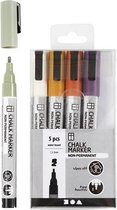Marqueurs Chalk , couleurs pastel, épaisseur de trait 1,2-3 mm, 5 pcs / 1 boîte