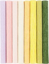 Crepepapier - Pastelkleuren - 25x60 cm - 105 grams - Crepe-verhouding: 180-200% - Creotime - 8 vellen