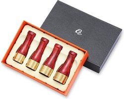 Sigarenhouders Rood - 4 Stuks - Sigarenpijp - Sigaren Accessoires - Sigaar Houder - Geschenkdoos - Professionele Set - Sigaar Huls