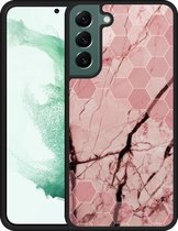 Galaxy S22+ Hardcase hoesje Pink Marble - Designed by Cazy