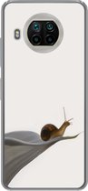Geschikt voor Xiaomi Mi 10T Lite 5G hoesje - Slak - Lelie - Grijs - Siliconen Telefoonhoesje