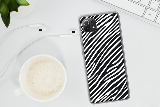 Telefoonhoesje Geschikt voor Xiaomi 11T hoesje - Dierenprint - Zebra - Zwart - Siliconen Telefoonhoesje Telefoonhoesje