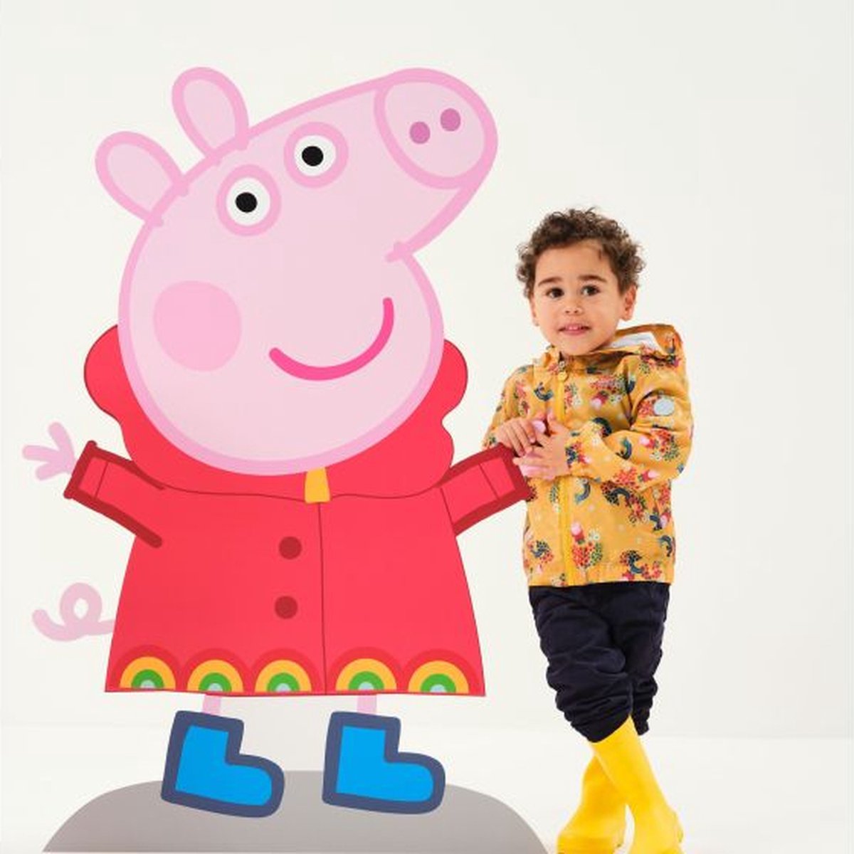 Regatta Peppa Pig Muddy Puddle Gevoerde Waterdichte Jas Met Opdruk Outdoorjas Kinderen Geel