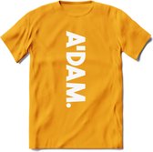 A'Dam Amsterdam T-Shirt | Souvenirs Holland Kleding | Dames / Heren / Unisex Koningsdag shirt | Grappig Nederland Fiets Land Cadeau | - Geel - XL