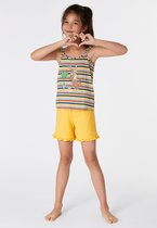 Woody pyjama meisjes/dames - multicolor gestreept - mandrill aap - 221-1-PSP-S/929 - maat 140