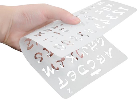 Westcott E-10600 00 lettersjabloon, letters en cijfers, 40 mm, 3 kleuren gesorteerd