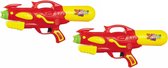 2x Waterpistool/waterpistolen rood/geel 50 cm