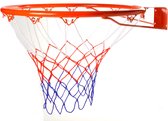 Basketbal ring met net - muurophanging - Dia 46 cm - buiten sporten - metaal/touw - met bevestiging materiaal