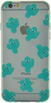Peachy Blije cactus doorzichtig TPU hoes iPhone 6 6s cover