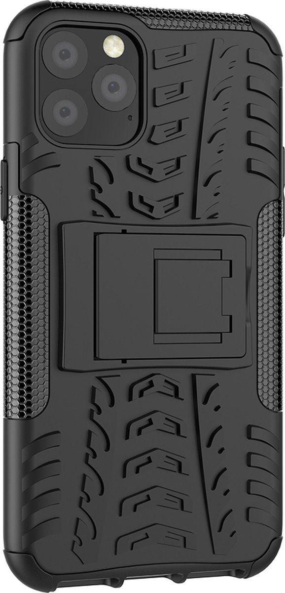 Peachy Shockproof bescherming hoesje geschikt voor iPhone 11 Pro case - Zwart