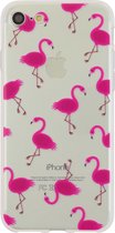 Peachy Transparant Roze flamingo TPU hoesje iPhone 7 8 SE 2020 SE 2022 case cover