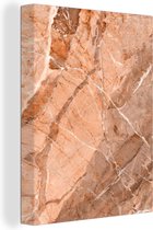 Canvas Schilderij Rood - Keien - Graniet - 90x120 cm - Wanddecoratie