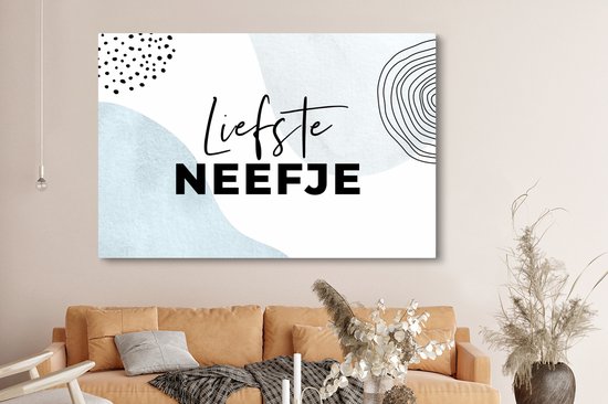 Tableau sur toile Proverbes - 'Cher cousin' - Citations - Pastel - 180x120 cm - Décoration murale XXL