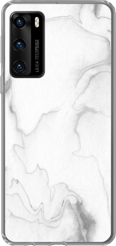 Coque Huawei P40 - Marbre - Wit - Ligne - Coque de téléphone en Siliconen