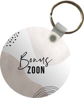 Sleutelhanger - Zoon - Spreuken - 'Bonuszoon' - Quotes - Plastic - Rond - Uitdeelcadeautjes