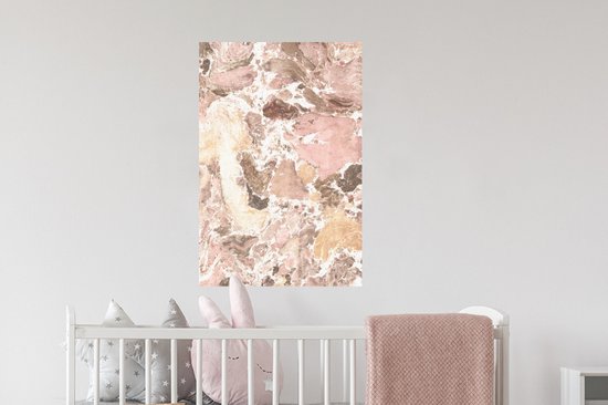 Muurstickers - Sticker Folie - Graniet - Kristallen - Roze - 40x60 cm - Plakfolie - Muurstickers Kinderkamer - Zelfklevend Behang - Zelfklevend behangpapier - Stickerfolie