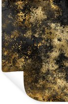 Muurstickers - Sticker Folie - Goud - Zwart - Abstract - 40x60 cm - Plakfolie - Muurstickers Kinderkamer - Zelfklevend Behang - Zelfklevend behangpapier - Stickerfolie