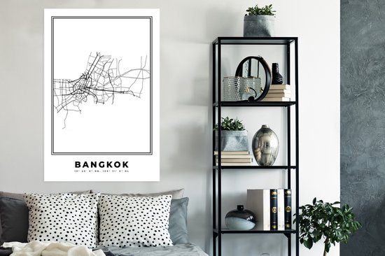 Affiche Bangkok - Thaïlande - Carte - 80x120 cm - Plan de ville