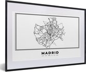 Cadre photo avec affiche - Madrid - Espagne - Carte - 60x40 cm - Cadre pour affiche