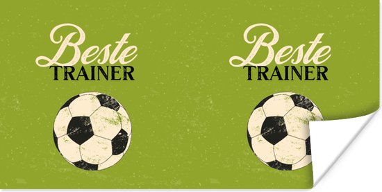 Poster Quotes - Trainer - Voetbal - Groen - 80x40 cm