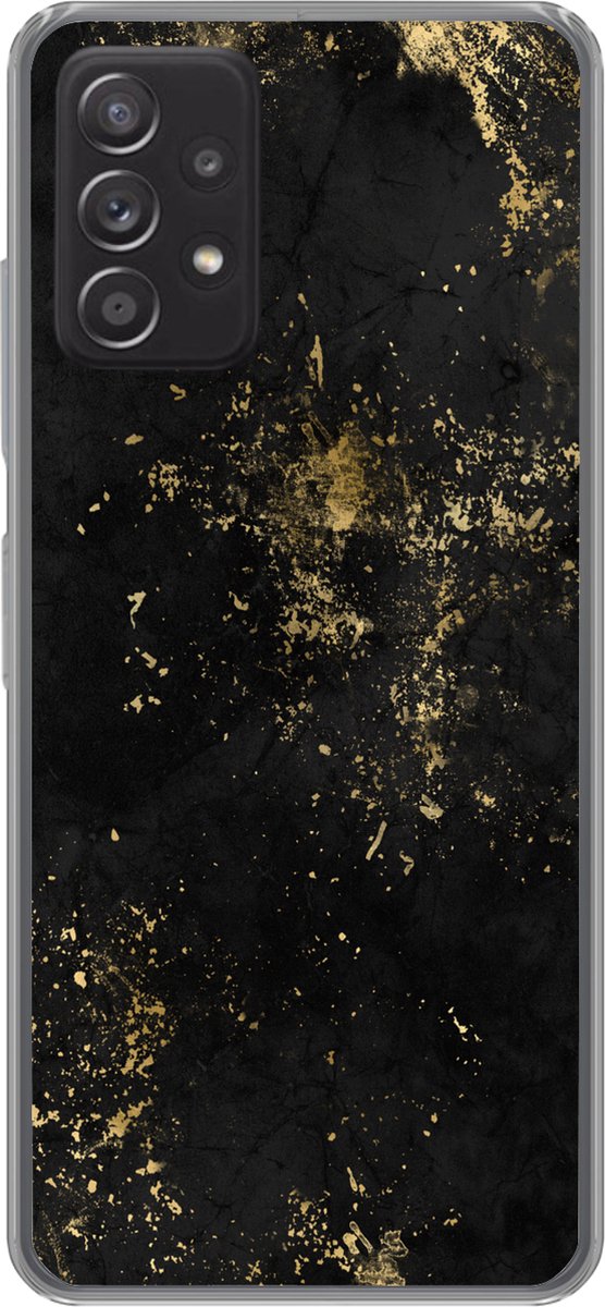 Telefoonhoesje Geschikt voor Samsung Galaxy A53 5G hoesje - Gold - Luxe - Vintage - Zwart - Siliconen Telefoonhoesje Telefoonhoesje
