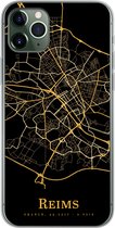 Geschikt voor iPhone 11 Pro Max hoesje - Reims - Kaart - Goud - Siliconen Telefoonhoesje